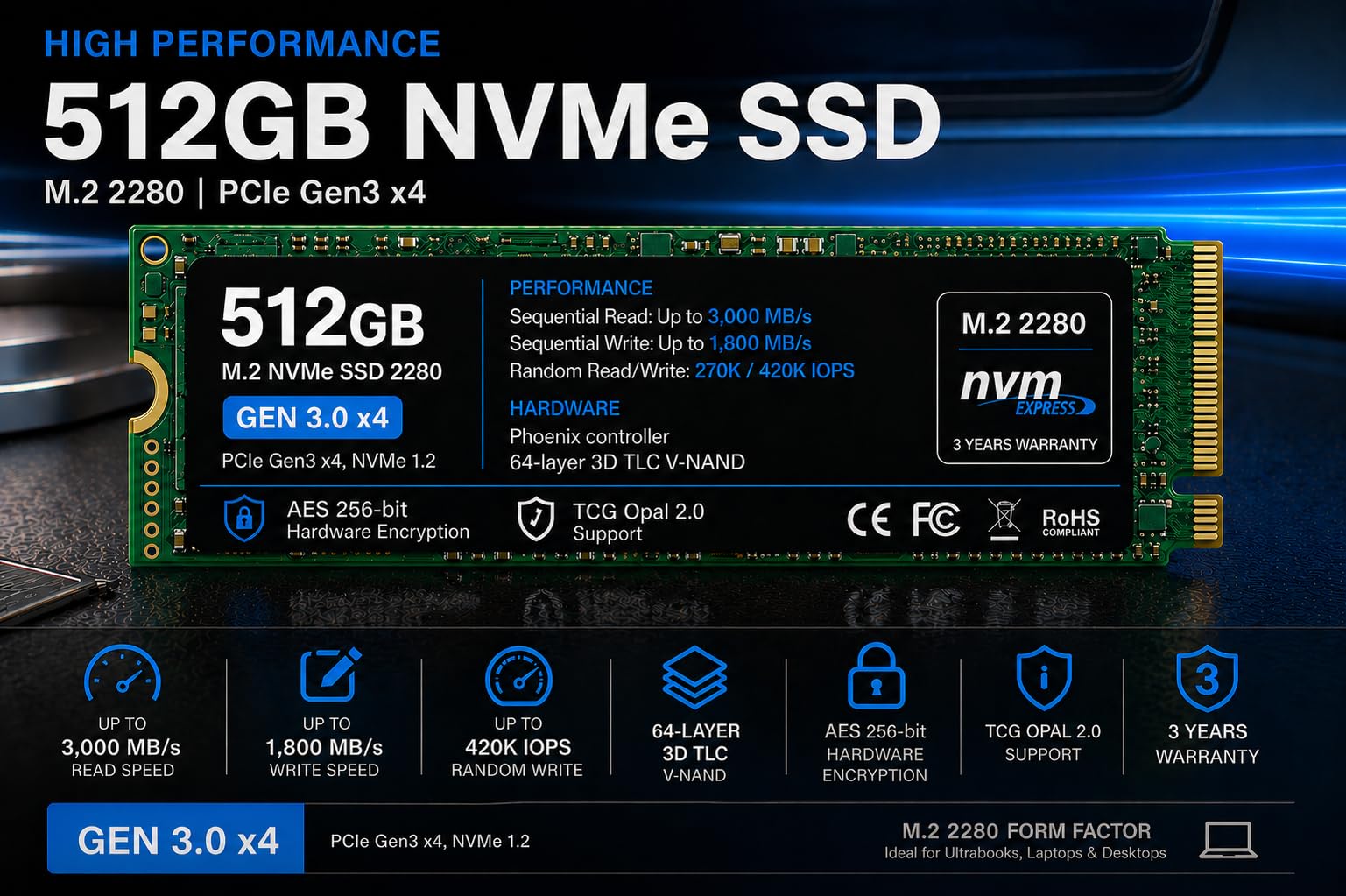 Amazon.in: Buy 512GB M.2 NVMe SSD (OEM) Compatible with Samsung