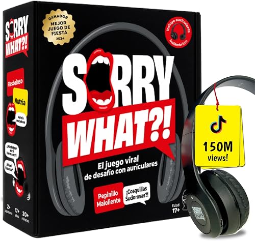 Sorry What Game - Juego De Mesa Adulto Sin Censura Basado En La Lectura De Labios - Inspirado En La Tendencia De Tiktok The Headphone Challenge - 2 Jugadores, 40 000 Frases, A Partir De 17 Años