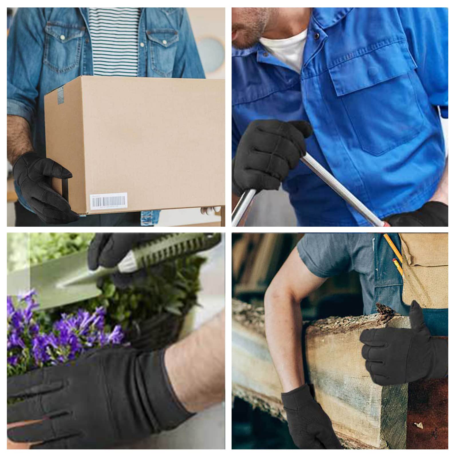 Leder Garten Werkzeug mit Klettverschluss Touchscreen Gartenhandschuhe für Garten und Bodenarbeiten Arbeitshandschuhe Dornenfest Rosenhandschuhe
