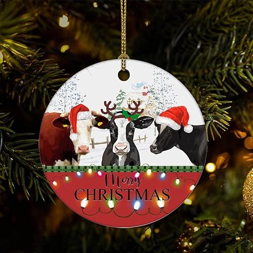 Cheyan Divertido adorno de cerámica de Navidad con lindos animales de granja decoración del hogar colgantes de Navidad adorno colgante de árbol de Cheyan Divertido adorno de cerámica de Navidad con lindos animales de granja decoración del hogar colgantes de Navidad adorno colgante de árbol de