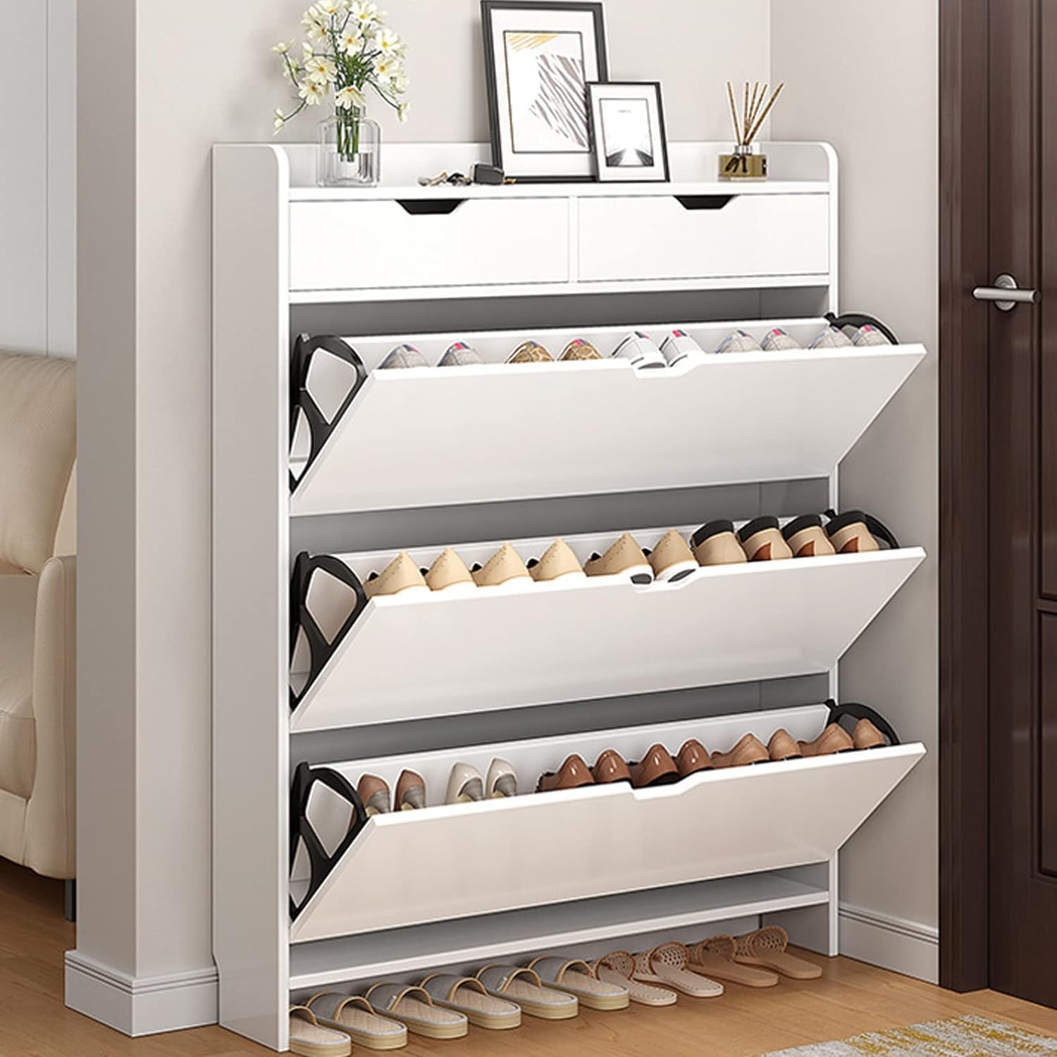 Amazon.com: HOBIBA Shoe Cabinet Flip-Flop Ultra-Thin Shoe Cabinet