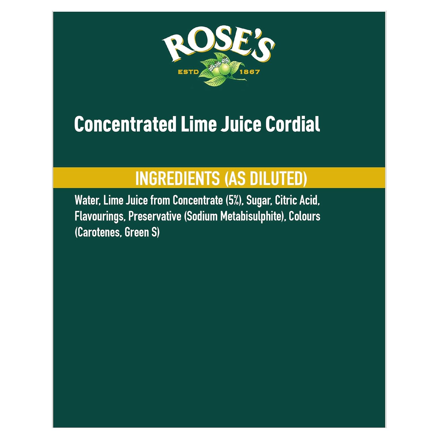 Rose's Lime Juice Cordial Fruit Juice Bottle, 1 Litre