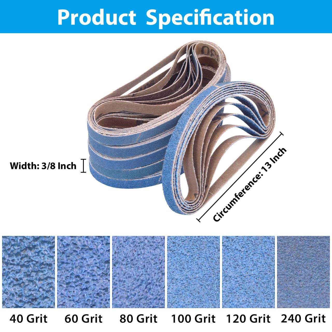 Zirconia Sanding Belts - 36 Pack for Metal Finishing -2