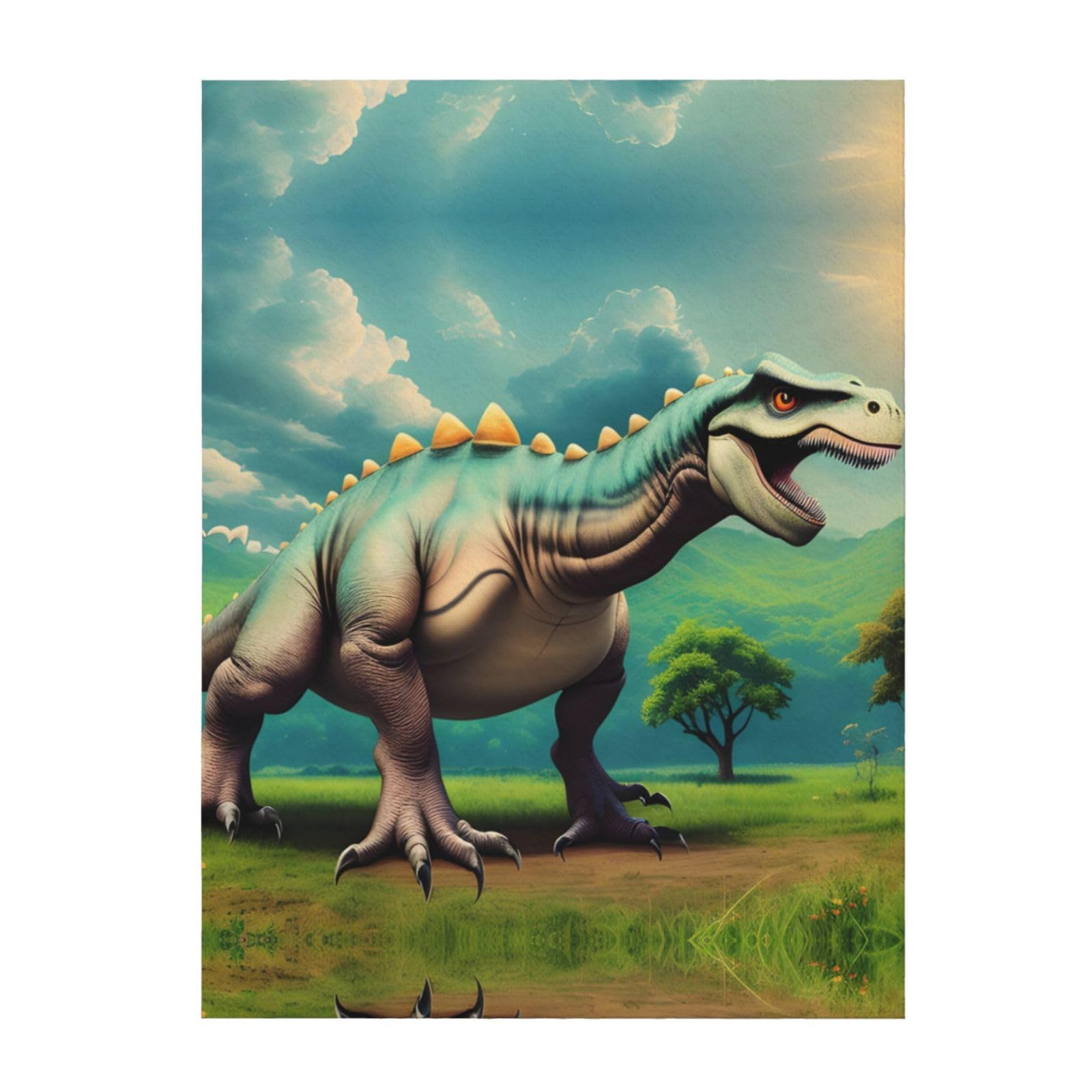 Plaid dinosaure doux 203x152 cm pour soirées cocooning canapé