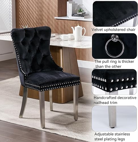 Miniatura 7 de Juego de mesa de comedor de mármol sintético blanco plateado de 70 pulgadas para 4, juego de mesa rectangular moderna de 5 piezas con patas de acero