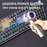 Vista 4 de Aspirador de computadora de 16000 PA, limpiador de teclado, plumero de aire comprimido, mini aspiradora de mano inalámbrica para limpieza