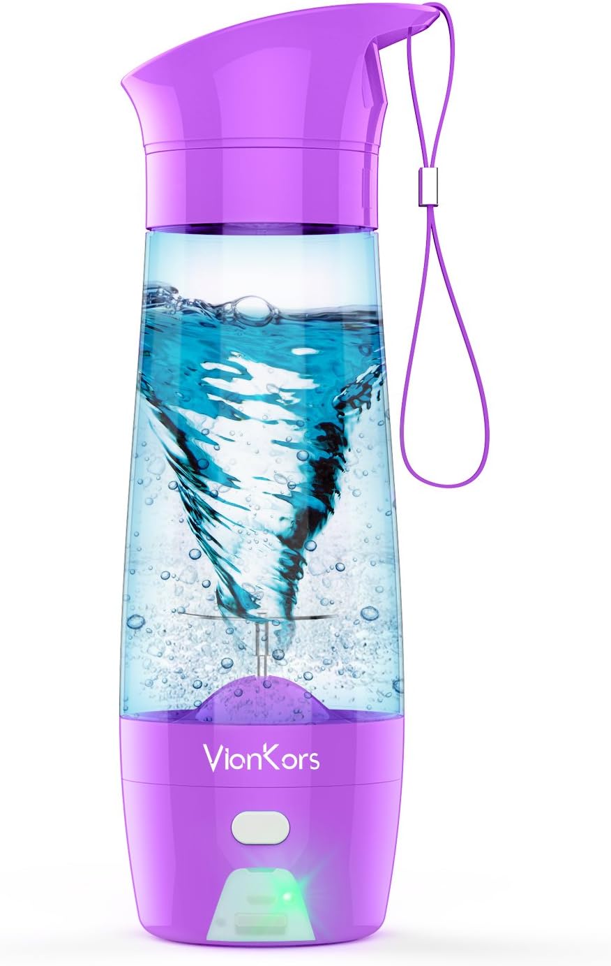 Personal Blender With Travel Cup VIANKORS Portable Blender USB Mini Juicer Cup Fruit Mixing Machine Smoothie Maker With 430ML, 3800mAh, USB Charger, Outdoor Active -Purple