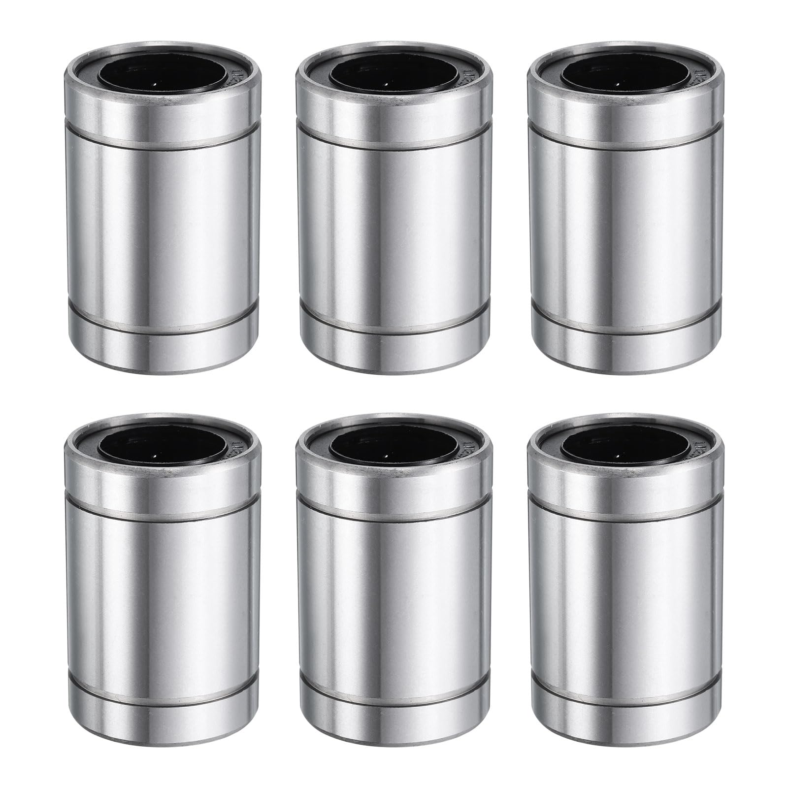 QUARKZMAN 6Pcs LM25Uu Roulement Linéaire 25mm Alésage 40mm OD 59mm Longueur Roulements à Billes Linéaires Double Face en Acier de Roulement en CaoutchoUC Scellé Pour Cnc Imprimante 3D