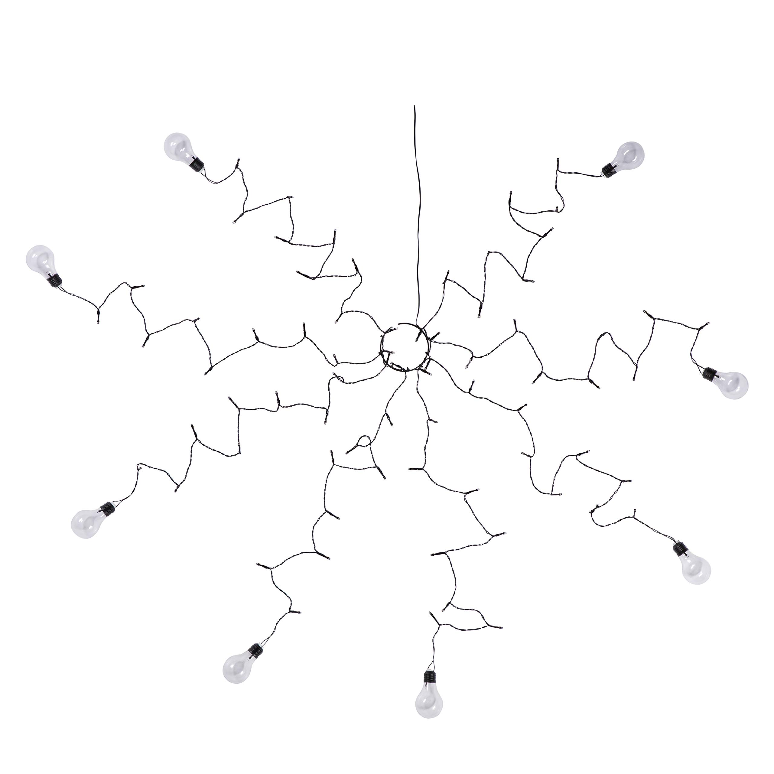 Lights4fun Guirlande Lumineuse Parasol 80 LED Blanc Chaud Piles