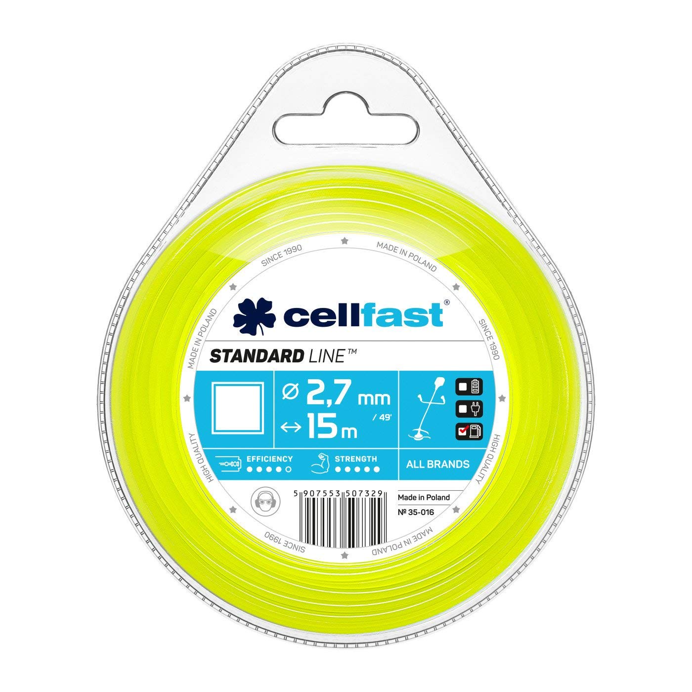 Cellfast Fil de coupe standard - Carré 2,7 mm 15 m 35-016