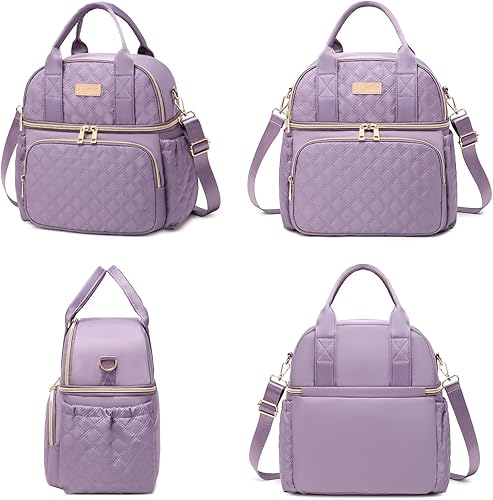 Miniatura 7 de AIJIEKE Bolsa de almuerzo para hombres y mujeres, lonchera de doble compartimento, bolsas de almuerzo aisladas, bolsa de almuerzo grande para