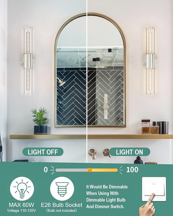 2-Light Brushed Nickel Wall Sconce Lighting Fixture with 3 Pack Brushed Nickel Mini Pendant Light Fixtures with Opal White Shades