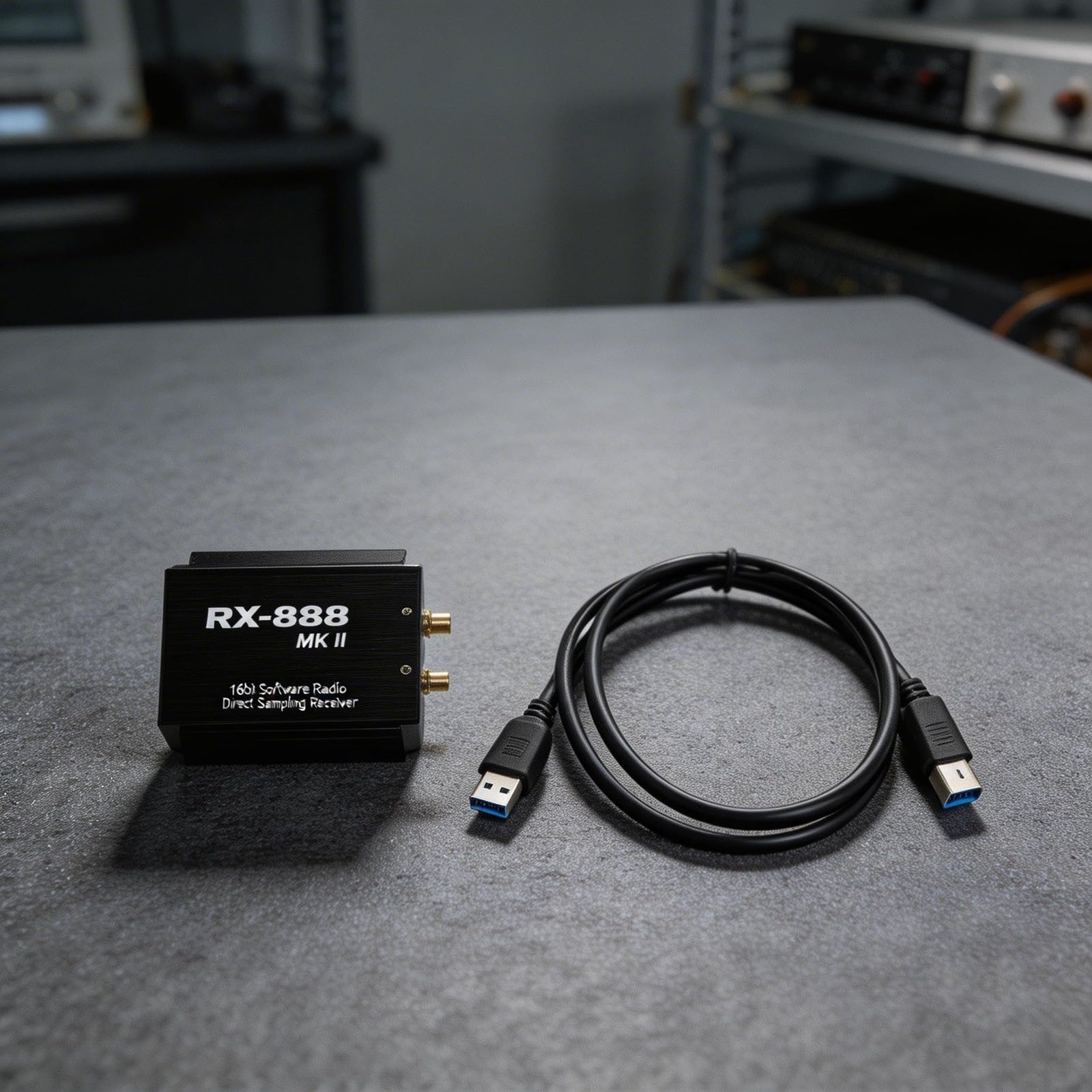 RX-888 MKII Funkempfänger mit LTC2208 16-Bit ADC und R828D Tuner, HF VHF für Amateur Ham Radio, Einstellbar ATT VGA, Externe Uhr Unterstützung