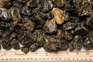 Fantasia Materials: 1 lb Blue/Gold Amber Rough Stones from Indonesia
