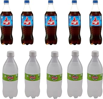 Limca & Thums Up Combo Pack   5 x Limca 250ml + 5 x Thums Up 250ml Pet Bottles   Refreshing Indian Soft Drinks   Bold Cola & Lime Flavours   Ready to Drink Beverage