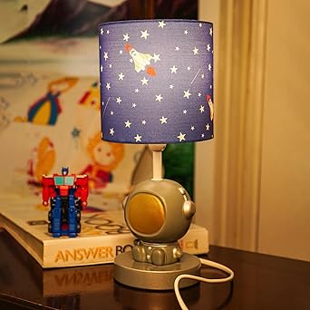 Tinker Squad Ceramic Side Table Lamp For Kids Bedroom | Bedside Night Lamps for Children | Aesthetic Table Lamp For Girls, Boys Study Table Kids Room | Cute Small Beautiful Bed Side Reading Light Lamp