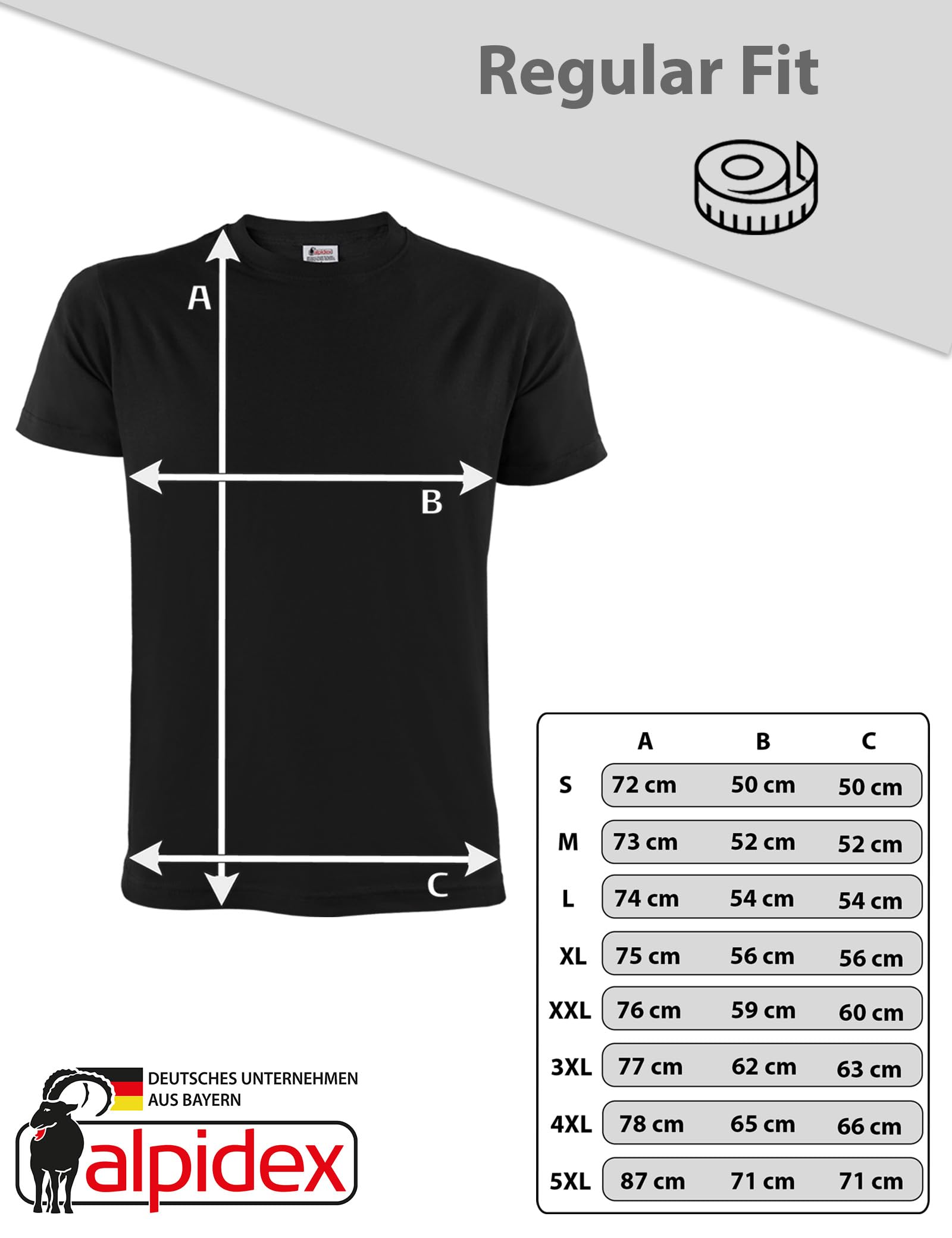 ALPIDEX Herren T-Shirts 5er Set Rundhals 100% Baumwolle Einfarbig Shirts Basic Shirt Kurzarm S M L XL XXL 3XL 4XL 5XL