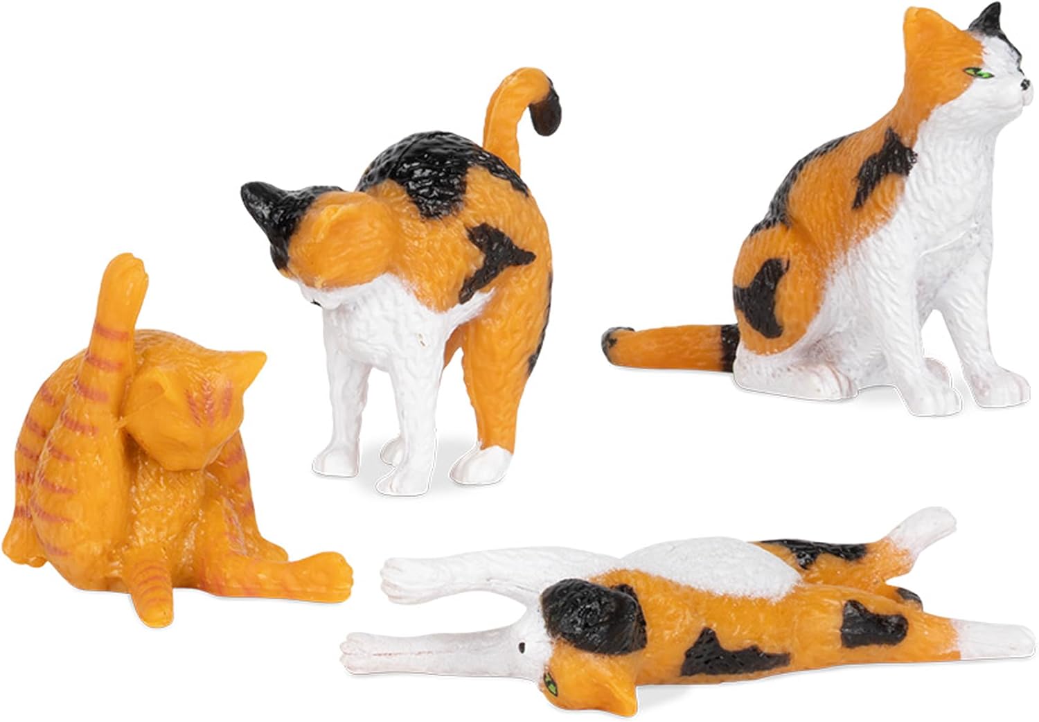 Archie McPhee Cat Lover/Crazy Cat Lady Bag of 12 Miniature Soft Vinyl Cats (Orange)