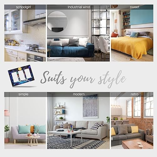 Miniatura 402 de Vista de ventana, isla tropical, playa, palmeras, cielo soleado, cubierta de interruptor de luz de palanca individual, placa decorativa de pared