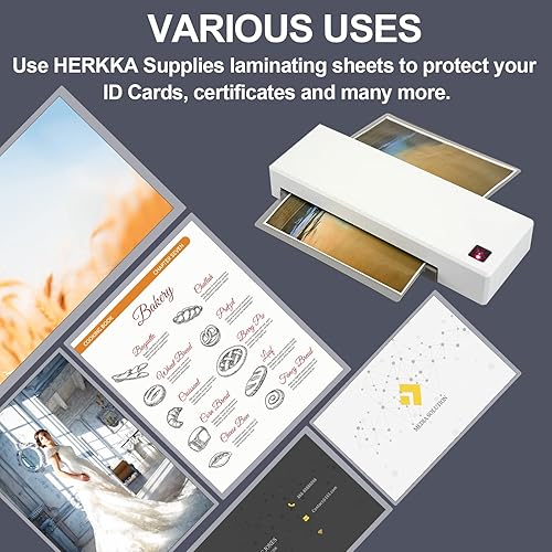 Miniatura 7 de HERKKA Paquete de 300 hojas de laminación, capacidad para hojas de 11 x 17 pulgadas, bolsas de laminación térmica transparentes de 3 mil, papel de