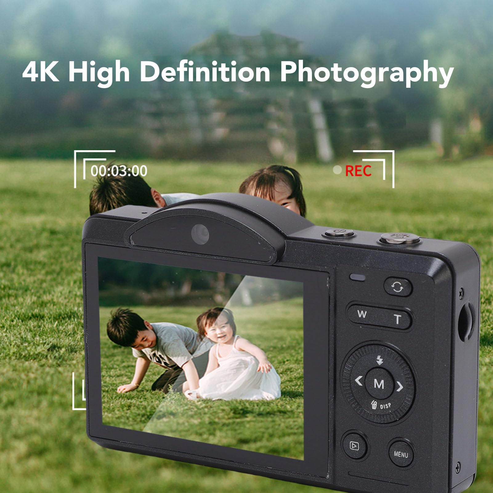 Bewinner Camera Digitale 4K per Fotografia, Fotocamera vlog WiFi 75MP con Touchscreen da 2,8 ", 16x Zoom Digitale, Videocamere AutoFocus per Principianti (64GB)