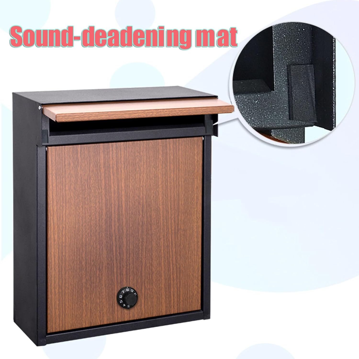 Metal Mailbox with Combination Lock Household Wall-Mounted Mailboxes Outdoor Water Proof Newspaper Boxes, Shockproof Foam Pads Inside