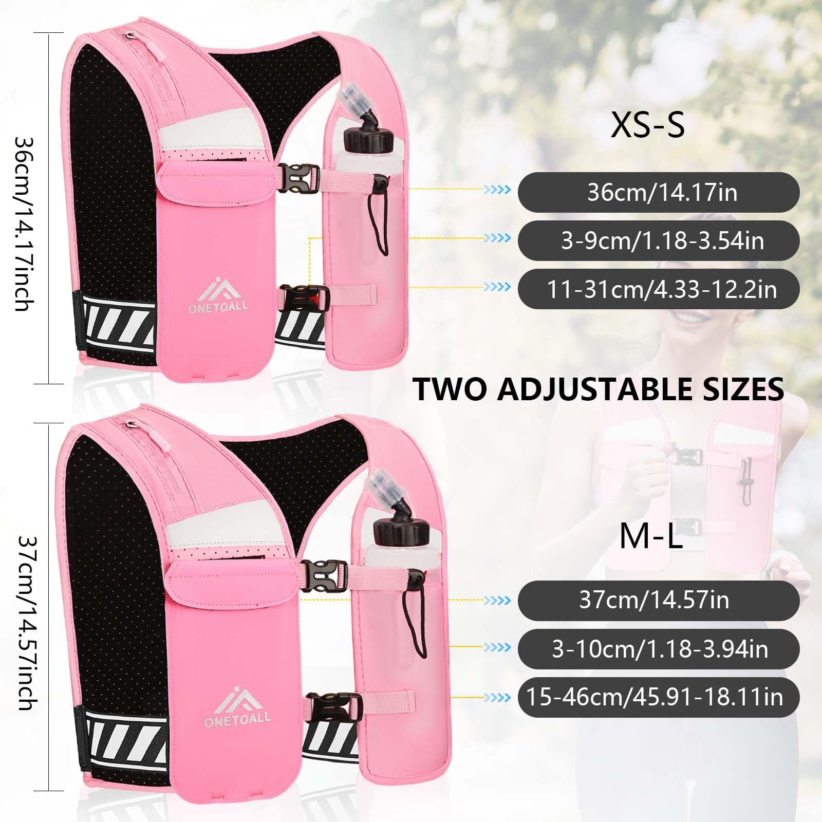Gilet de Course Réfléchissant Sac à Dos Hydratation Trail Veste Running Gilet de Course Réfléchissant Sac à Dos Hydratation Trail Veste Running