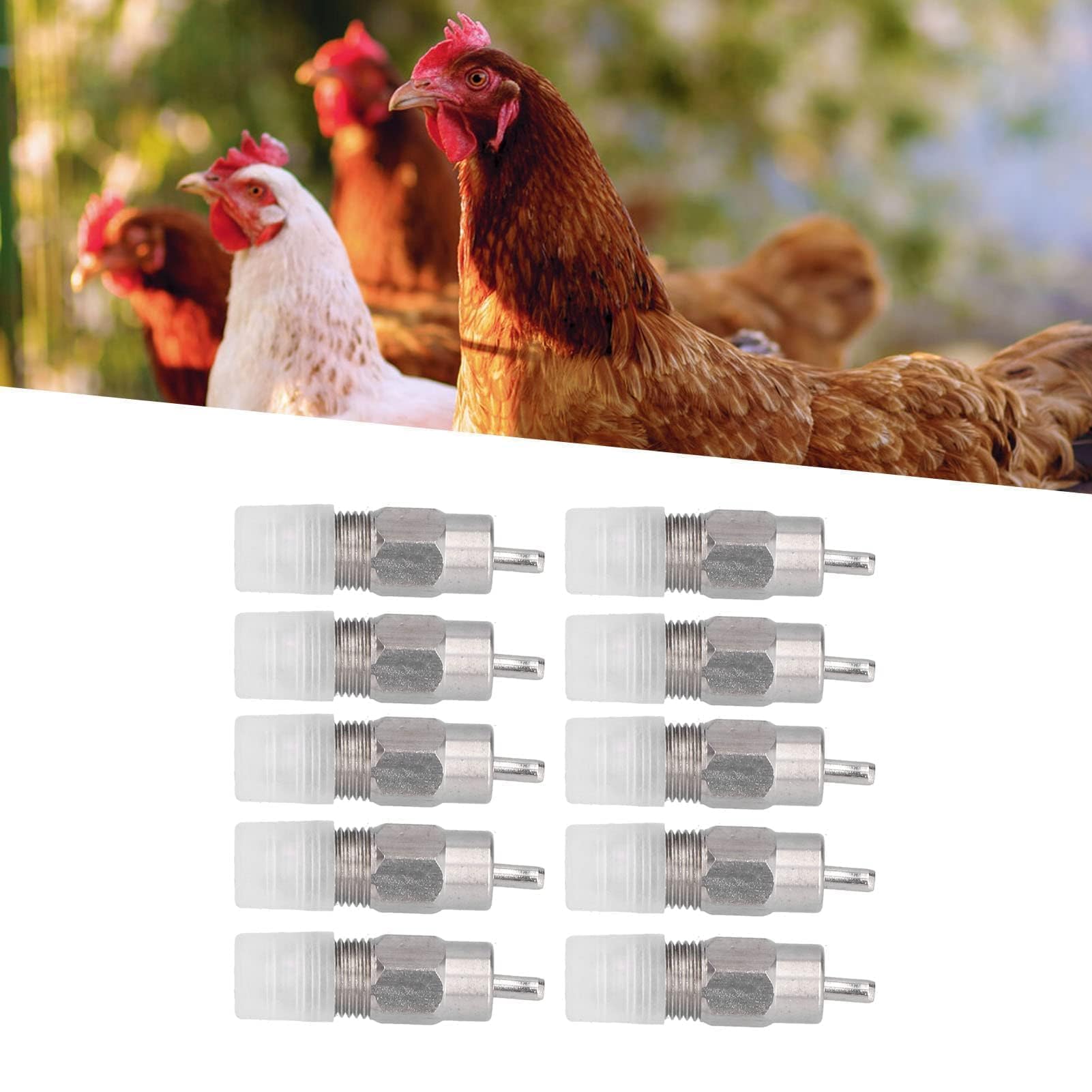 10 Stück Automatische Trinknippel Für Hühner, Edelstahl-Tränken, Schraub-Wassertrinker Für Geflügel, Hühner, Enten, Geflügel, Hühner, Wassertrinker