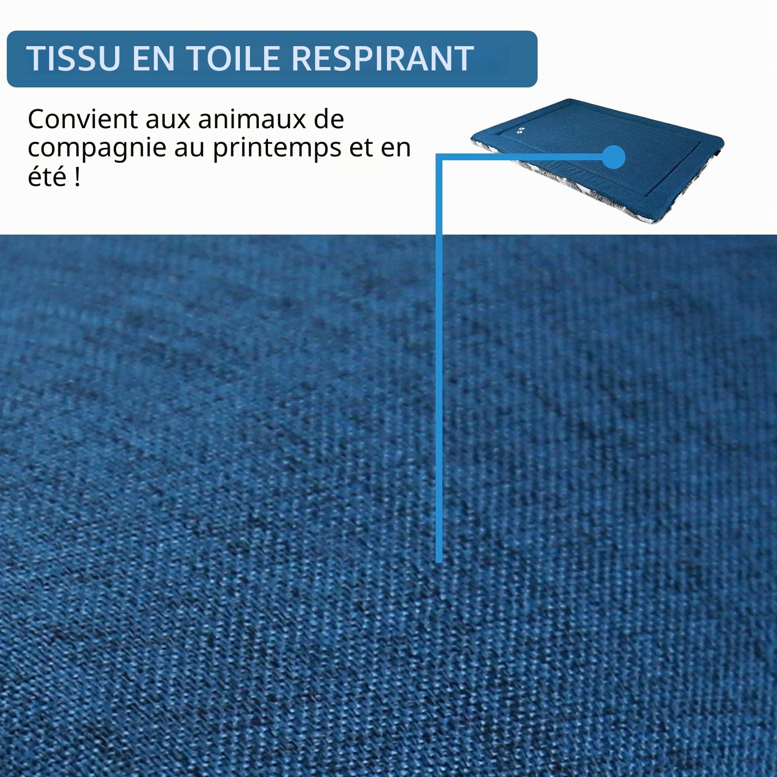 KROSER Fancy Crate Tapis de lit réversible (frais et chaud), lavable en machine, pour chiens de petite à XXXL, gris, bleu marine, motif étoiles