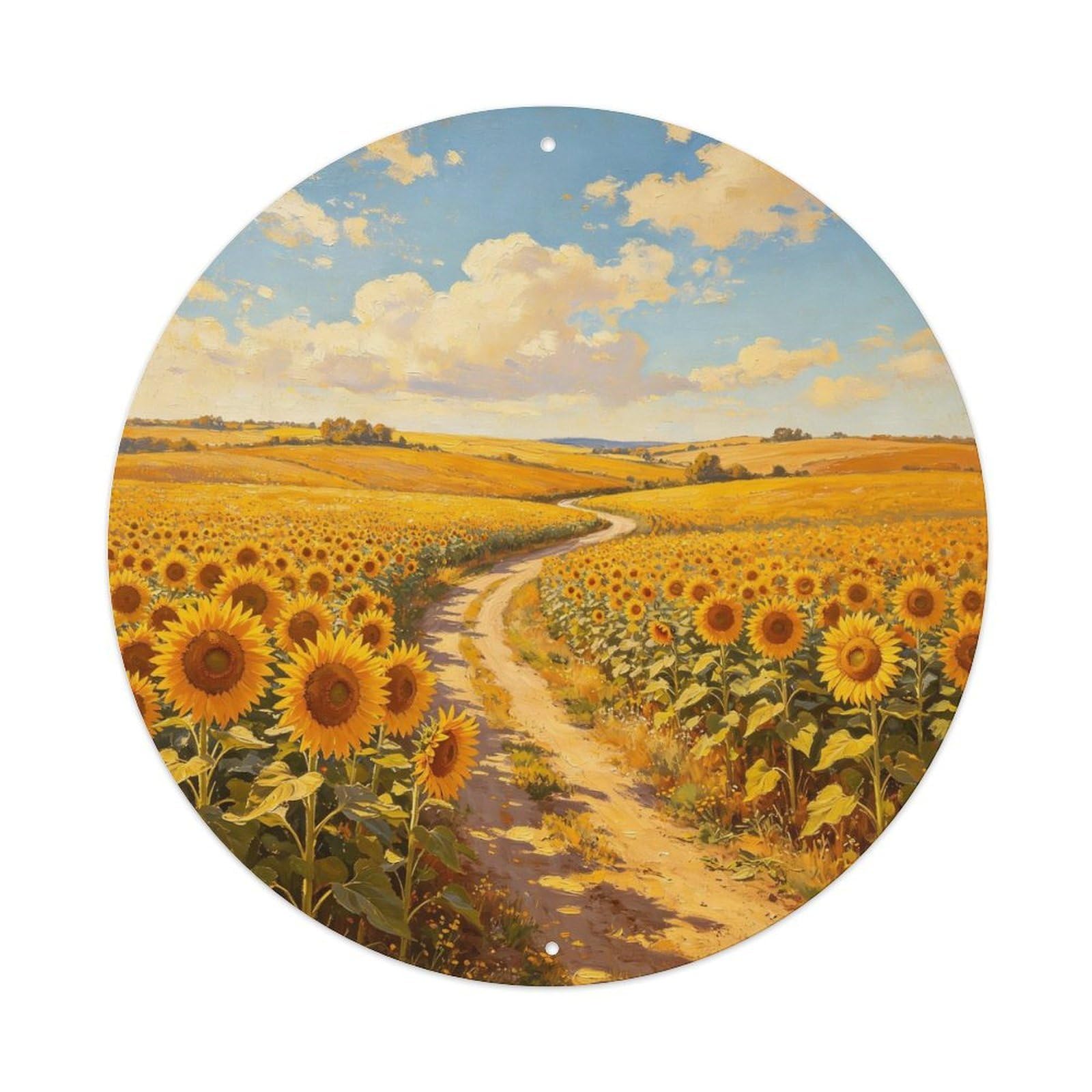 Golden Sunflower Field Countryside Metal Tin Sign Plaque