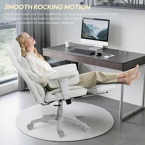 Miniatura 7 de Dowinx Silla de oficina grande y alta con cojín de resorte de bolsillo, sillas de juegos de computadora de respaldo alto con reposabrazos ajustables