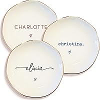 Personalized Ring Dish with Name - Custom Jewelry Tray Gift for Bridesmaids, Mom, Grandma, Best Friend - Elegant Trinket Dish for Wedding, Birthday, Mother's Day