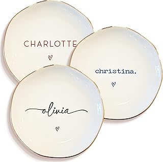 Personalized Ring Dish with Name – Custom Jewelry Tray Gift for Women,...