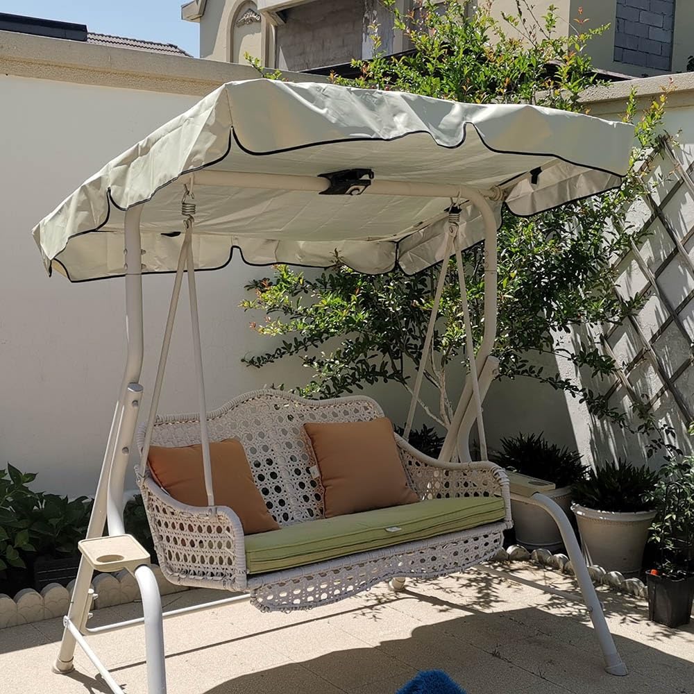 Copertura Di Ricambio Per Altalena Tetto Di Ricambio Per Dondolo Hollywood Copertura Di Ricambio Impermeabile Per Dondolo Da Giardino(Beige,66x45in-164x114cm)