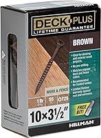 Vista 47 de Deck Plus Tornillos para valla y madera exterior con revestimiento epoxi de 2 pulgadas #8 x 2 Torx/Star Drive Incluido, rosca gruesa, tornillo Rojo