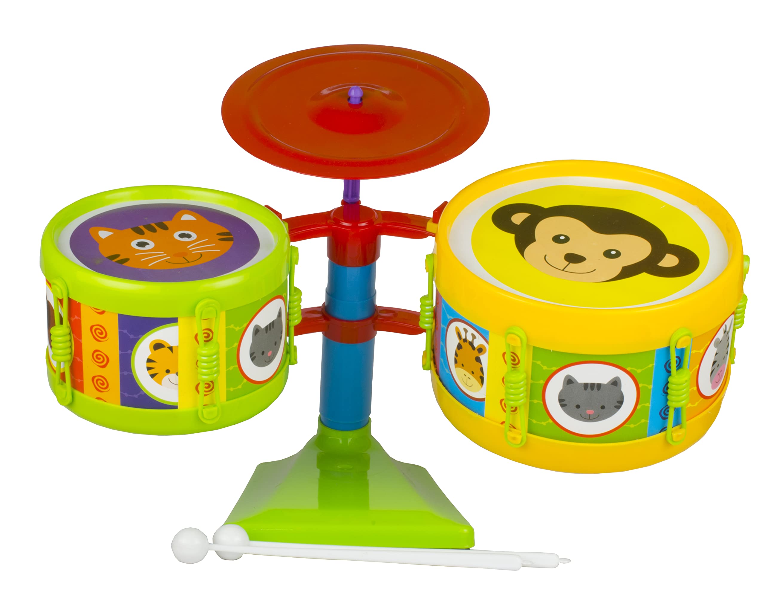TOY FUN Musical Drum Set for Kids 2 Drums and 1 Cymbal Age 3 Years and Above - Image 3 thumbnail