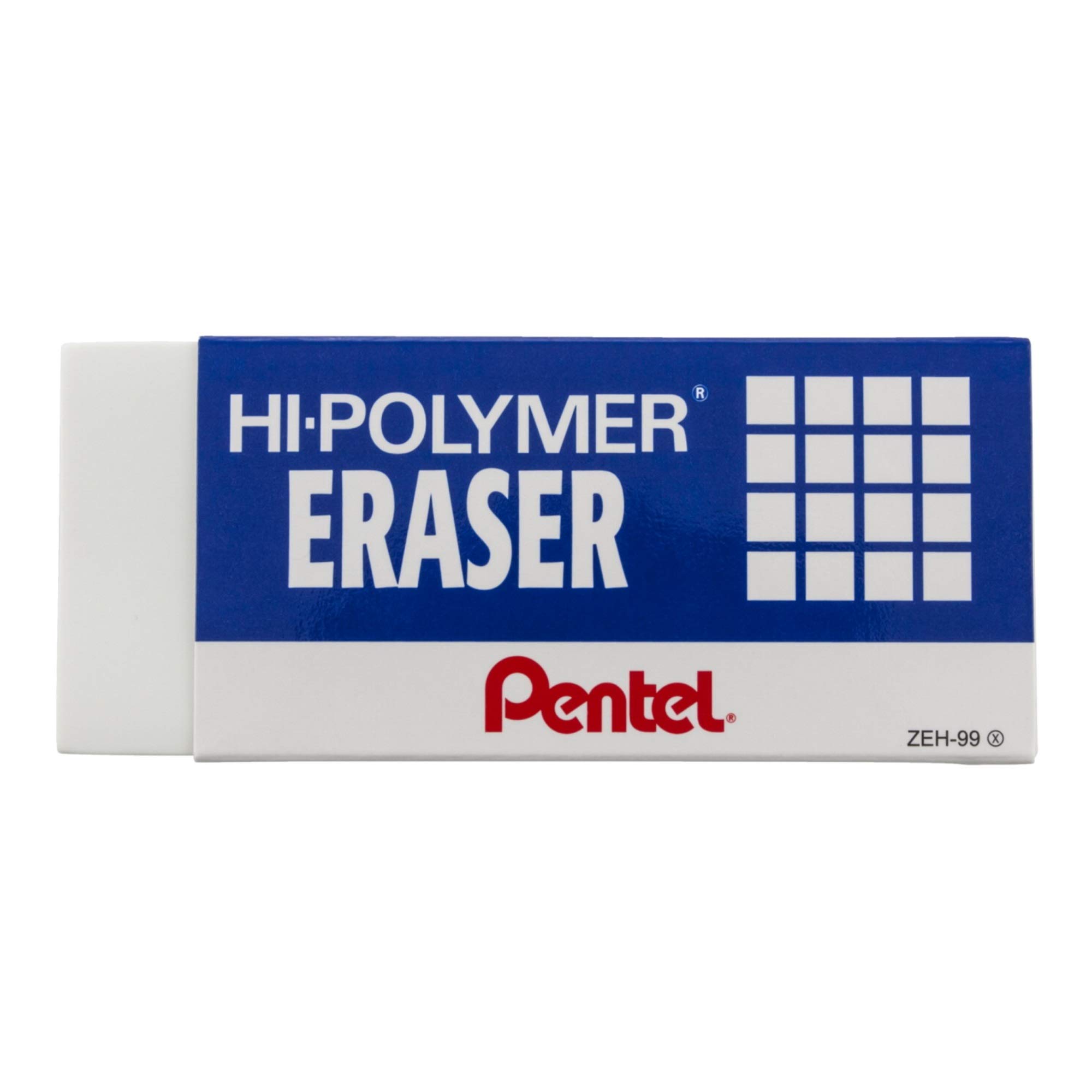 Pentel Hi-Polymer Block Eraser, Super XL White, 8-Pack (ZEH-99)