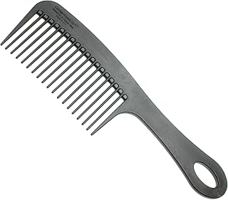 Chicago Comb Model 8 Carbon Fiber Detangling Shower Comb for Thick Curly Hair & Beards, Anti-Static, Adds Lift & Volume, Made in USA, 8.5"