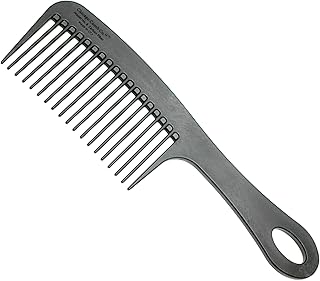Chicago Comb Model 8 Carbon Fiber, Made in USA, Anti-static, Detangling & Shower comb, adds Lift & Volume, 8.5 inches (21.5 cm) long