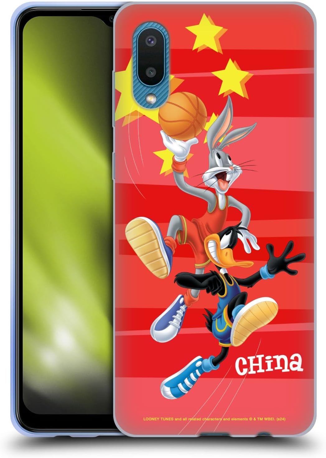 Head Case Designs Officially Licensed Looney Tunes China Bugs Bunny & Daffy Flag Graphics 1 Gel Case [Military Grade Protection] Compatible With Samsung Galaxy A02/M02 (2021)