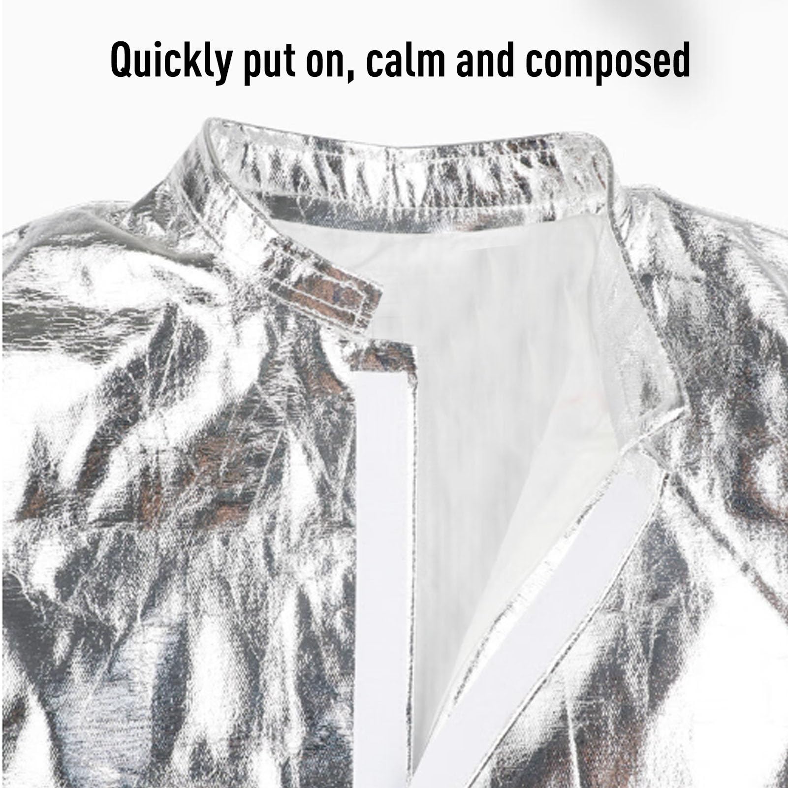 Eujgoov Traje Aislante Ignífugo con Tela de Aluminio, Casco, Chaqueta, Pantalones, Cubiertas para Zapatos para Soldadura a Alta Temperatura y Silvicultura