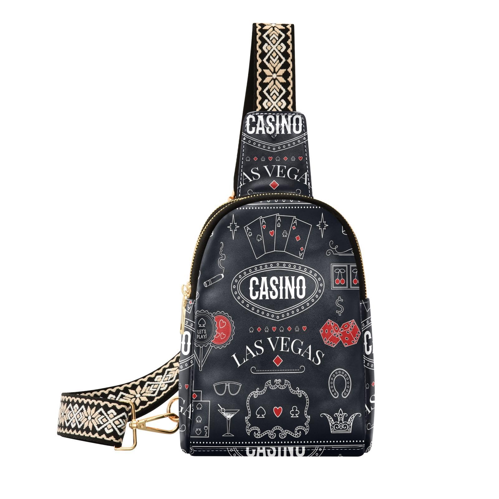 Ouhene Printing Small Crossbody Sling Bags Chest Bag for Women Fanny Packs Purses