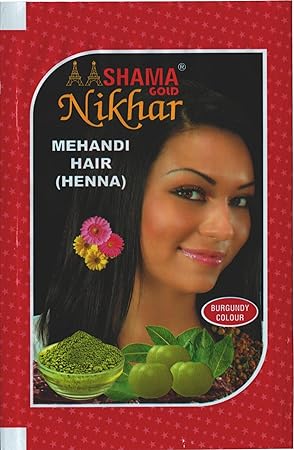 Shama Nikhar Red (burgundy) Hair heena 12pc. 40Gram each Pack Of 12pc. Burgundy