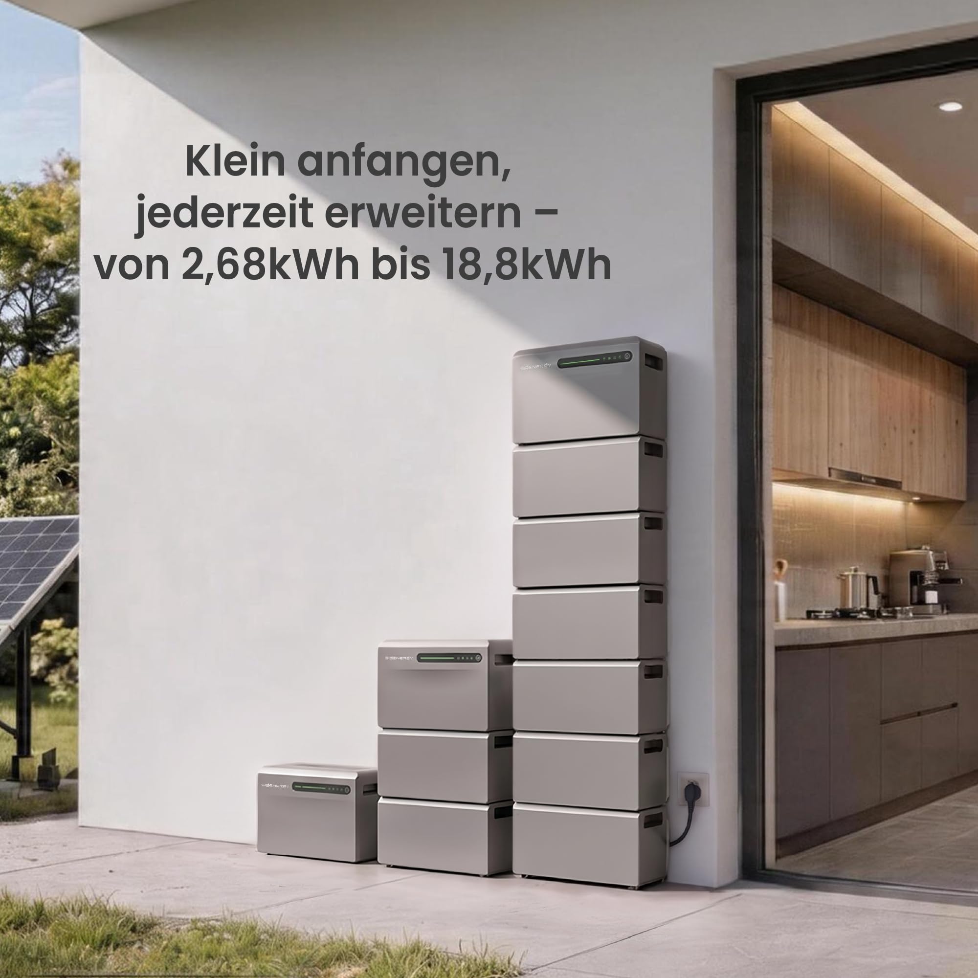 Sigenergy SigenMate 2700 Ultra, Balkonkraftwerk mit Speicher, 2,68 kWh | Erweiterbar bis zu 18,8 kWh, 4 MPPT, 4000W Solareingang,1400W bidirektional, Sigen AI, Plug&Play, mit Smarter Zähler