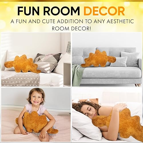 Miniatura 6 de Almohada de pepita de dinosaurio de 20 pulgadas, lindo peluche de dinosaurio de estegosaurio para niños y adultos, almohada suave y esponjosa para