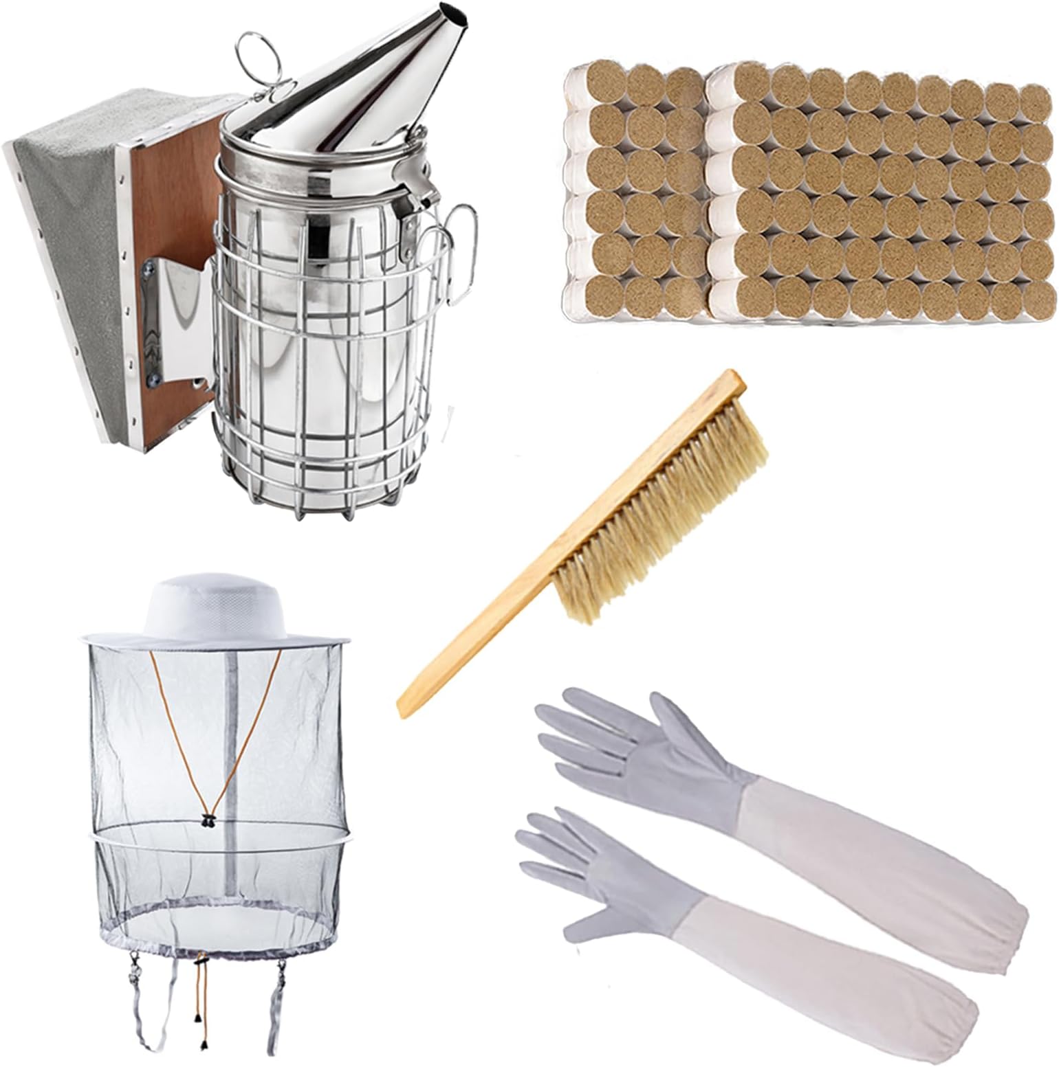 Beekeeping Starter Tool Kit, Bee Hive Smoker kit, bee Smoker,Beekeeping Smoker Set, Beekeeper hat for Men Women