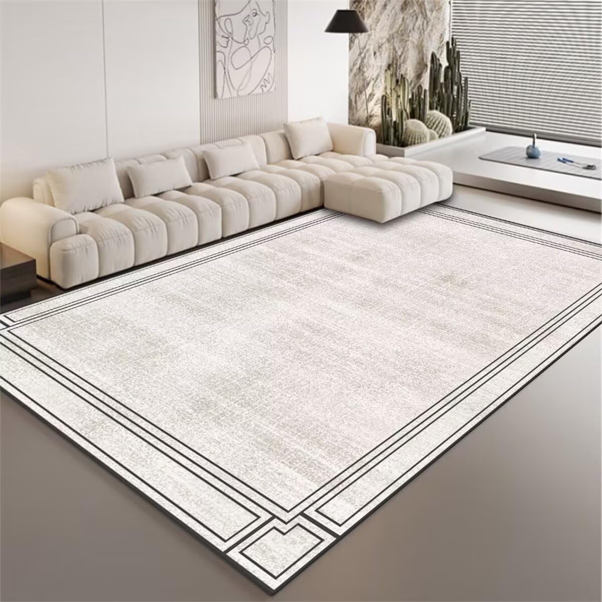 Tapis chambre bébé complète gris 80X120CM pour un nid de douceur linéaire