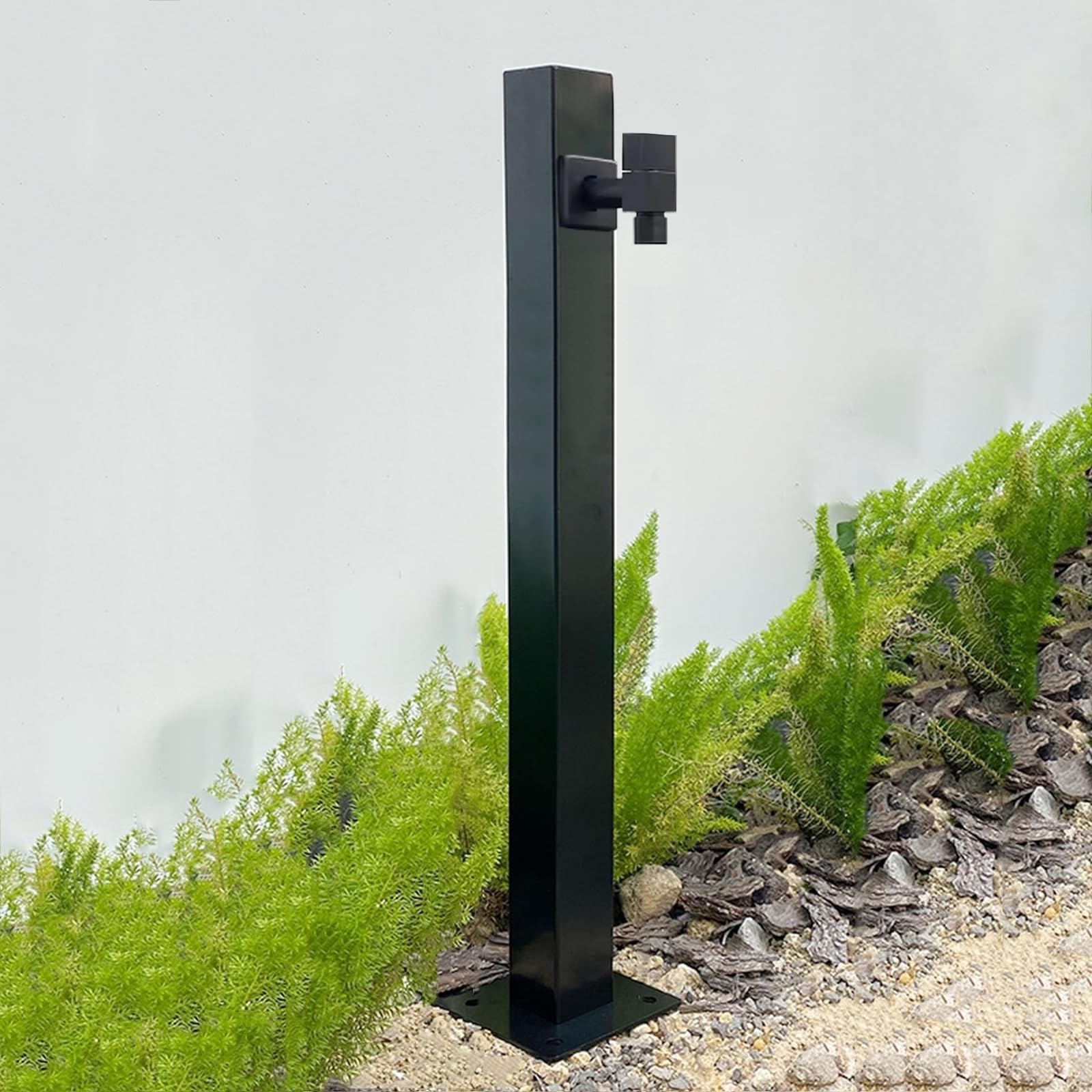BHGFYXBS Outdoor Stainless Steel Square Water Column, Freestanding Garden Water Column With Faucet, With Mounting Accessories, Side Water Inlet
