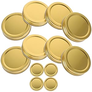 Cabilock Tapas De Boca Ancha 70 Mm Metal Reutilizables Sello Hermético para Latas y Conservas Pack De 10