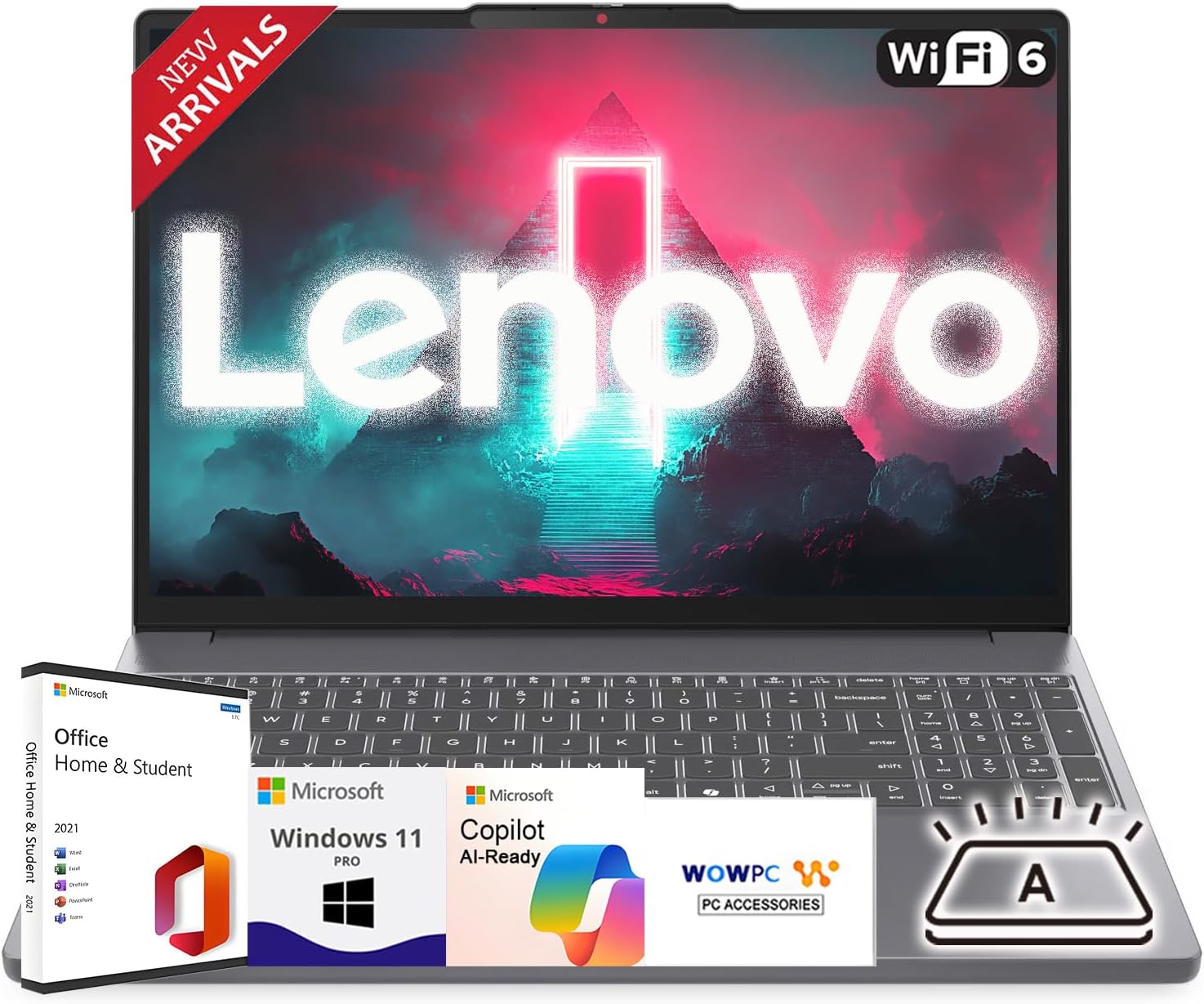 Lenovo Newly Released 16″ Business Laptop(2025/2026 Edition) with Microsoft Office, AMD Ryzen 7 5825U, 16GB RAM, 2TB SSD, Ultra Quiet Design, Long Battery Life, Wi-Fi 6, Windows 11 Pro-WOWPC